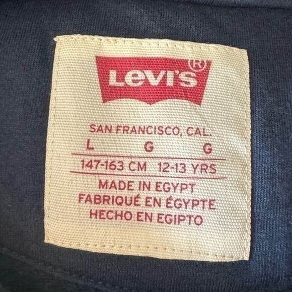 Levi’s Boys Large Blue Hoodie Sweatshirt Green Camo Pullover Kangaroo Pocket - Picture 4 of 8